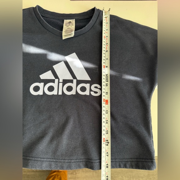 Adidas Cropped Crewneck Sweatshirt Floral Graphic Sleeves | XS - Picture 9 of 11